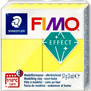 PATE POLYMERE FIMO EFFECT TRANSPARENT JAUNE 57 gr REF 8010-104