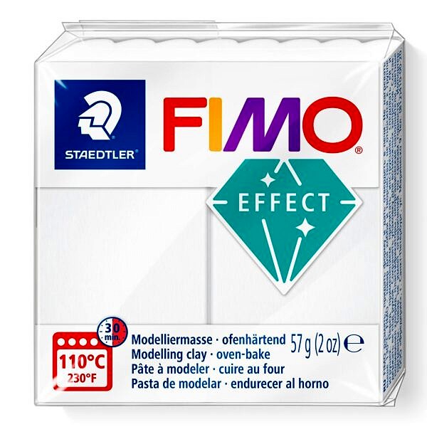 PATE POLYMERE FIMO EFFECT TRANSPARENT BLANC 57 gr REF 8010-14