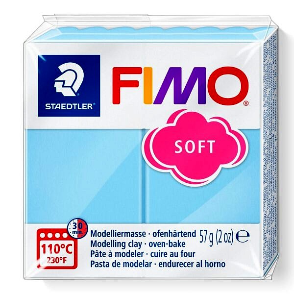 PATE POLYMERE FIMO SOFT PASTEL AQUA 57 gr REF 8020-305