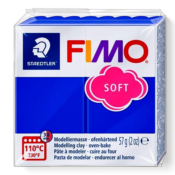 PATE POLYMERE FIMO SOFT BLEU BRILLANT 57 gr REF 8020-33