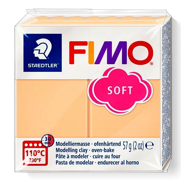 PATE POLYMERE FIMO SOFT PASTEL PECHE 57 gr REF 8020-405