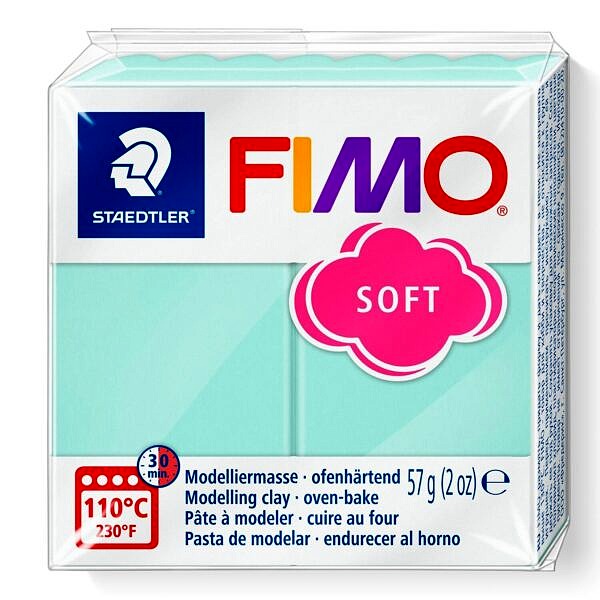 PATE POLYMERE FIMO SOFT PASTEL MINT 57 gr REF 8020-505