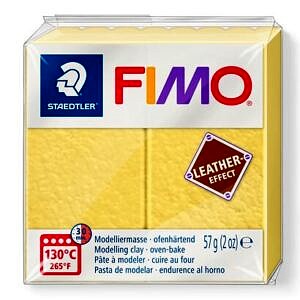 PATE POLYMERE FIMO EFFECT CUIR JAUNE SOFRAN 57 gr REF 8010-109