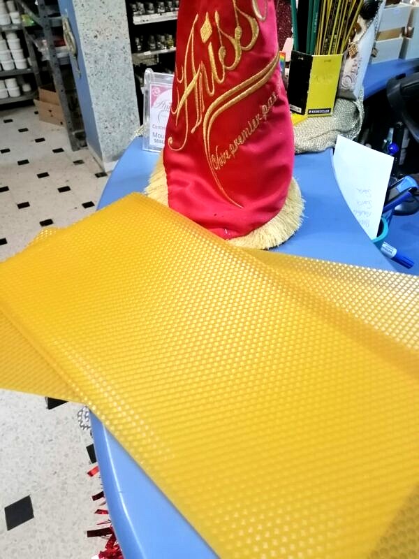 Feuille en Gaufre en Cire d'abeilles Jaune