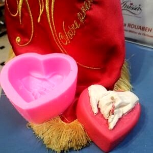 Moule silicone cœur mariage  71 x 68 mm